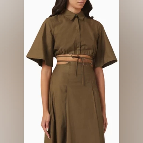 Significant Other Australia Addison Tie Crop Top in Cotton-poplin US 8/AU 12 - Picture 1 of 9